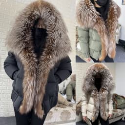 MAOMAOKONG 2026 Winter Women Warm White Duck Down Jacket Natural Real Fox Fur Collar Hood Puffer Coat Thick Luxury Outerwear