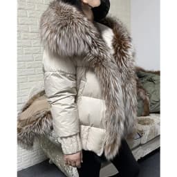 MAOMAOKONG 2026 Winter Women Warm White Duck Down Jacket Natural Real Fox Fur Collar Hood Puffer Coat Thick Luxury Outerwear