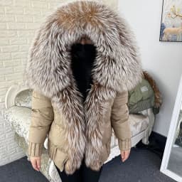 MAOMAOKONG 2026 Winter Women Warm White Duck Down Jacket Natural Real Fox Fur Collar Hood Puffer Coat Thick Luxury Outerwear