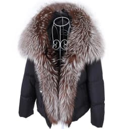 MAOMAOKONG 2026 Winter Women Warm White Duck Down Jacket Natural Real Fox Fur Collar Hood Puffer Coat Thick Luxury Outerwear