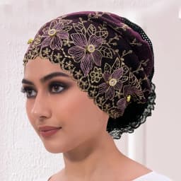 Embroidery Turban Cap for Women Summer Breathable Head Wraps Bonnet Muslim Under Scarf Hat Cancer Chemo Hats Turbante Mujer
