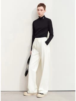 AMII Minimalism Casual Pants for Women 2025 Autumn Wide Leg New Loose Vertical Elastic Waist Drawstring Sporty Trousers 12343338