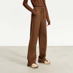 AMII Minimalism Casual Pants for Women 2025 Autumn Wide Leg New Loose Vertical Elastic Waist Drawstring Sporty Trousers 12343338
