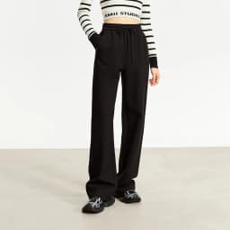 AMII Minimalism Casual Pants for Women 2025 Autumn Wide Leg New Loose Vertical Elastic Waist Drawstring Sporty Trousers 12343338