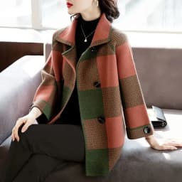 Middle aged Mother's Autumn Fashion Top 2023 New Fashion Women's Spring and Autumn Sweater Coat Female cardigan Plaid Jacket