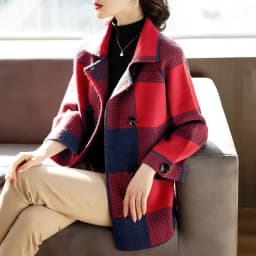 Middle aged Mother's Autumn Fashion Top 2023 New Fashion Women's Spring and Autumn Sweater Coat Female cardigan Plaid Jacket