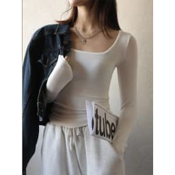 T-shirt Autumn Winter Low Neck Undercoat Women's Spring Autumn Top Long sleeve Slim fit inside and outside