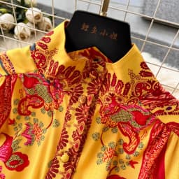 Spring Holiday Floral Print Linen Robe Long Sleeve Stand A-Line Belt Beach Party Dress Single Breasted Women Maxi Clothes 2069