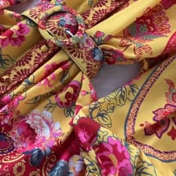 Spring Holiday Floral Print Linen Robe Long Sleeve Stand A-Line Belt Beach Party Dress Single Breasted Women Maxi Clothes 2069