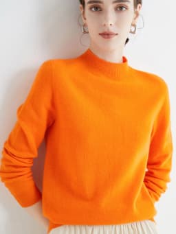 Women's Sweaters Pullovers 100% Merino Wool Knitwear Mock Neck Basic Casual Cashmere Autumn Winter Comfortable Clothing Tops New