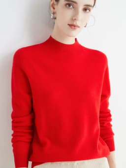 Women's Sweaters Pullovers 100% Merino Wool Knitwear Mock Neck Basic Casual Cashmere Autumn Winter Comfortable Clothing Tops New