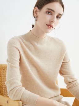 Women's Sweaters Pullovers 100% Merino Wool Knitwear Mock Neck Basic Casual Cashmere Autumn Winter Comfortable Clothing Tops New