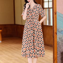 New Casual 2024 Women summer Dress Floral Print short Sleeve FashionElegant Vintage O-Neck Plus size Dresses