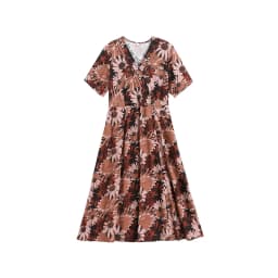 New Casual 2024 Women summer Dress Floral Print short Sleeve FashionElegant Vintage O-Neck Plus size Dresses