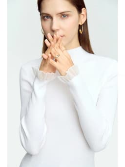 AMII Minimalism Mock Neck Sweaters Women 2024 Autumn New Slim Fit Knit Top Long Sleeve Female Wool Pullovers Sweater 12443251