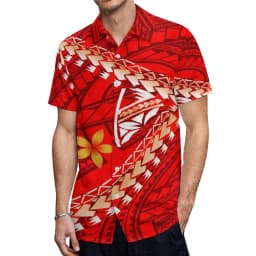 Summer Ladies One-Shoulder Long Dress Slim Fishtail Skirt Men'S Shirt Polynesian Couple Set Custom Tribal Floral Print