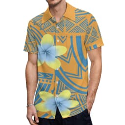 Summer Ladies One-Shoulder Long Dress Slim Fishtail Skirt Men'S Shirt Polynesian Couple Set Custom Tribal Floral Print