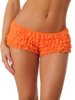 Women’s Mesh Ruffle Lace Cheeky Boyshorts Panty Booty Shorts Burlesque Retro Underwear Dance Bloomers Slip Shorts