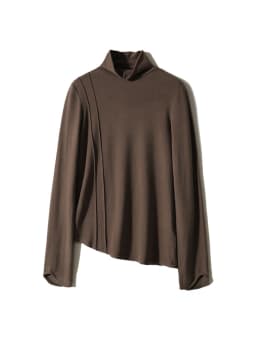 SuyaDream Women's Wool Blend Turtleneck Thermal T-Shirt, High Collar Basic Slim Tee, 2025 Fall Winter Simple Top