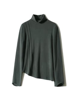 SuyaDream Women's Wool Blend Turtleneck Thermal T-Shirt, High Collar Basic Slim Tee, 2025 Fall Winter Simple Top
