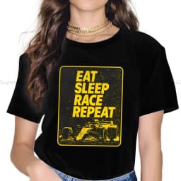 F1 Formulate 1 Racing Polyester TShirt for Women Eat Sleep Race Repeat Basic Casual Sweatshirts T Shirt
