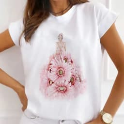 Summer New Women's Fashion Girls White Women's Round Neck Loose Short-sleeved T-shirt Top Oversized T Shirt Tops Y2k  Tee