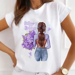 Summer New Women's Fashion Girls White Women's Round Neck Loose Short-sleeved T-shirt Top Oversized T Shirt Tops Y2k  Tee