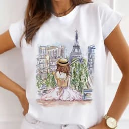 Summer New Women's Fashion Girls White Women's Round Neck Loose Short-sleeved T-shirt Top Oversized T Shirt Tops Y2k  Tee