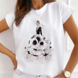 Summer New Women's Fashion Girls White Women's Round Neck Loose Short-sleeved T-shirt Top Oversized T Shirt Tops Y2k  Tee