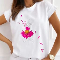 Summer New Women's Fashion Girls White Women's Round Neck Loose Short-sleeved T-shirt Top Oversized T Shirt Tops Y2k  Tee