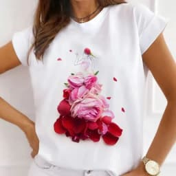 Summer New Women's Fashion Girls White Women's Round Neck Loose Short-sleeved T-shirt Top Oversized T Shirt Tops Y2k  Tee
