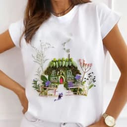 Summer New Women's Fashion Girls White Women's Round Neck Loose Short-sleeved T-shirt Top Oversized T Shirt Tops Y2k  Tee
