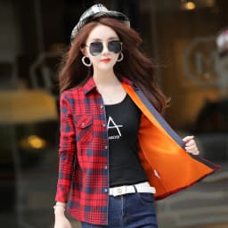 Velvet Thick Warm Women Plaid Shirt Female Fleece Tops Oversized M-4XL Women's Coat Winter Fit Blusas Femininas Chemise Femme