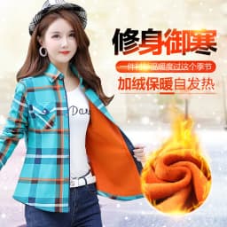 Velvet Thick Warm Women Plaid Shirt Female Fleece Tops Oversized M-4XL Women's Coat Winter Fit Blusas Femininas Chemise Femme
