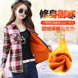 Velvet Thick Warm Women Plaid Shirt Female Fleece Tops Oversized M-4XL Women's Coat Winter Fit Blusas Femininas Chemise Femme
