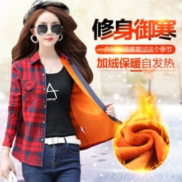 Velvet Thick Warm Women Plaid Shirt Female Fleece Tops Oversized M-4XL Women's Coat Winter Fit Blusas Femininas Chemise Femme