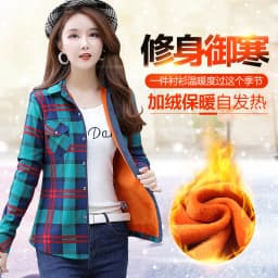Velvet Thick Warm Women Plaid Shirt Female Fleece Tops Oversized M-4XL Women's Coat Winter Fit Blusas Femininas Chemise Femme