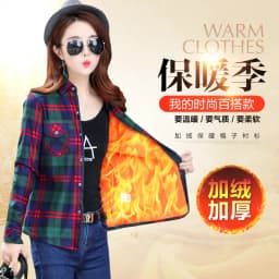 Velvet Thick Warm Women Plaid Shirt Female Fleece Tops Oversized M-4XL Women's Coat Winter Fit Blusas Femininas Chemise Femme