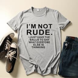 I'm Not Rude Letter Print Women T Shirt Short Sleeve O Neck Loose Women Tshirt Ladies Tee Shirt Tops Clothes Camisetas Mujer