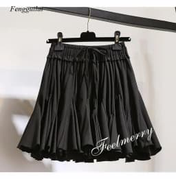 White Black Chiffon Summer Shorts Skirt Women 2022 Fashion Korean High Waist Tutu Pleated Mini Aesthetic Skirt Female