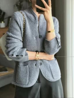 New hot high-end women's knitting cardigan  cashmere wool sweater long sleeve half high collarsolid women's 100% wool sweater