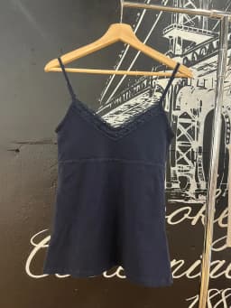 Lace Trim Navy Slim Tank Tops Woman Summer Bow V-Neck Sleeveless Cotton Cropped Vest Casual Vintage Streetwear Crop Top Y2k New
