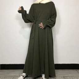 New Modest Abaya Ruffle Sleeve High Quality Nida With Pockets Free Belt EID Ramadan Islamic Clothing Muslim Women Maxi Dress