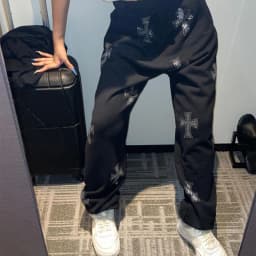 American Hip-hop Retro Pantsuits Winter Tracksuit Rhinestone Cross Jacket Black White Cardigan Trouser Suit Women Pants Set Y2k
