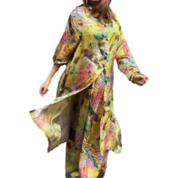 CPSYMYM Elegant For Women Print Long Top 2 Pieces Set Spring Floral Single Breasted Lapel Shirt Wide Leg Pant Outfits Loose Leis