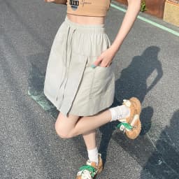 Fake 2 Piece Shorts Skirts For Women High Waist Mini White Skirt Pants Solid A- line Side Slit Lightweight Korean Summer Skirts