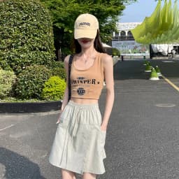 Fake 2 Piece Shorts Skirts For Women High Waist Mini White Skirt Pants Solid A- line Side Slit Lightweight Korean Summer Skirts