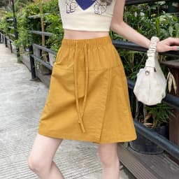 Fake 2 Piece Shorts Skirts For Women High Waist Mini White Skirt Pants Solid A- line Side Slit Lightweight Korean Summer Skirts