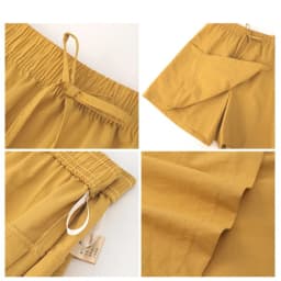 Fake 2 Piece Shorts Skirts For Women High Waist Mini White Skirt Pants Solid A- line Side Slit Lightweight Korean Summer Skirts