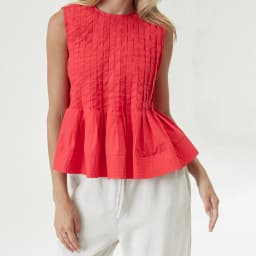 New Fashion Women Pleated Tank Tops Solid Color Round Neck Sleeveless Ruffed Hem Shirts Casual Summer Streetwear S-XL